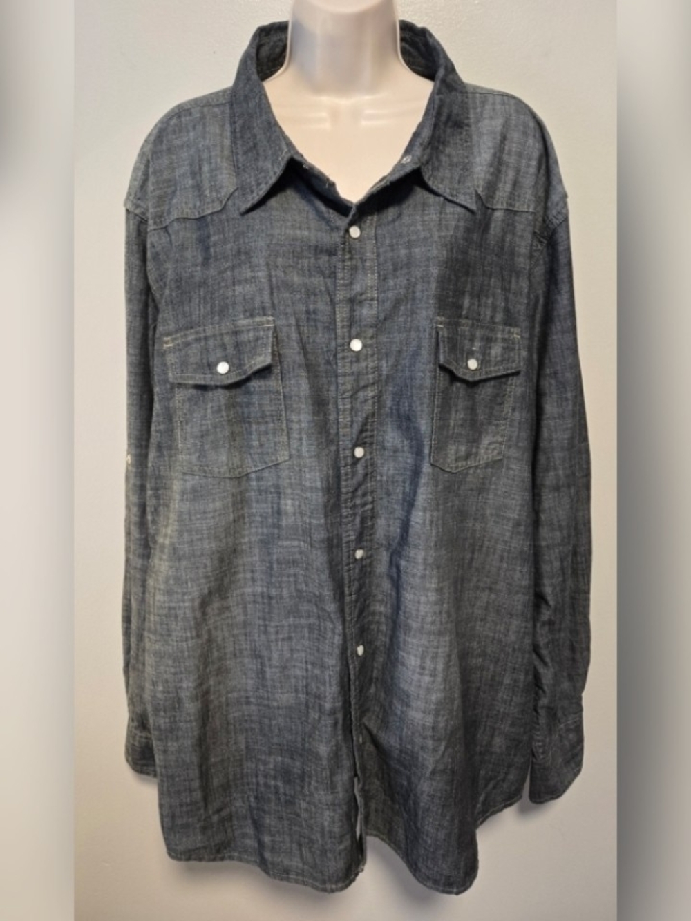 Paper Denim & Cloth Gray Button-Down Casual Shirt XXL